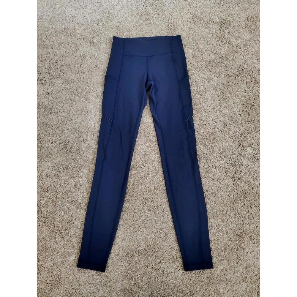 Lululemon Speed Up Tight Leggings Size 2 Women's Blue High Rise With Pockets
